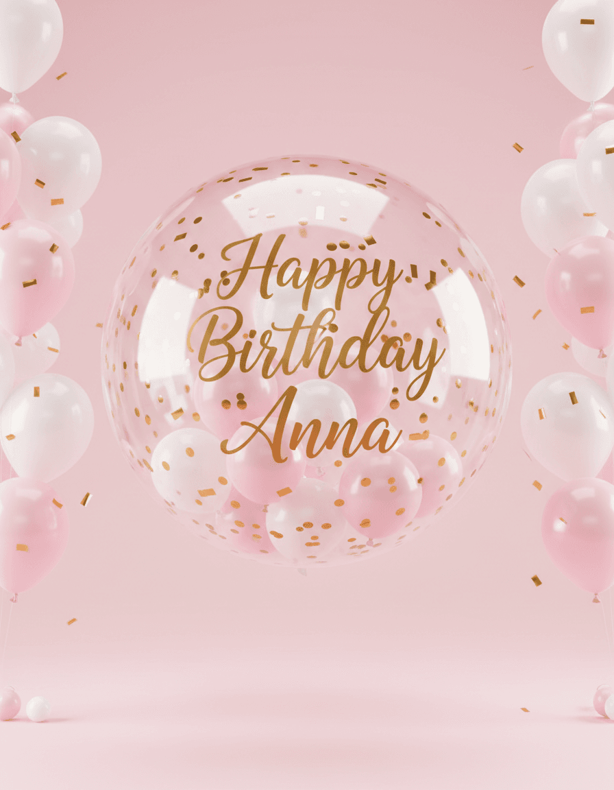 Happy Birthday Classic Ballon — Personalisierter Bubble Ballon Basel