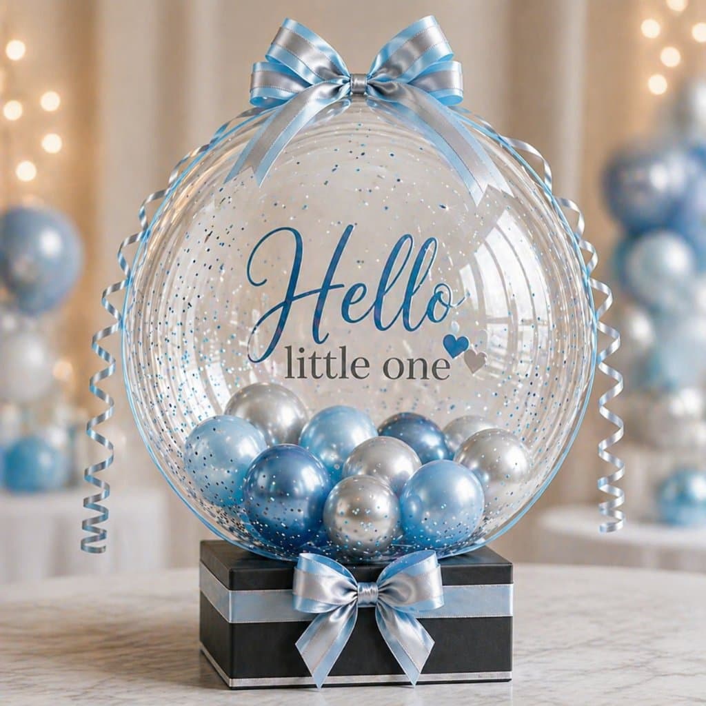 VSVV Bubble Bobo Ballon Baby & Geburt Basel — Hello little one, handgefertigt personalisiert